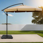 Instahut 3m Outdoor Umbrella w/Base Cantilever Garden Beach Patio Beige