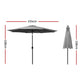 Instahut Outdoor Umbrella 2.7m Beach Pole Garden Tilt Sun Patio UV Charcoal