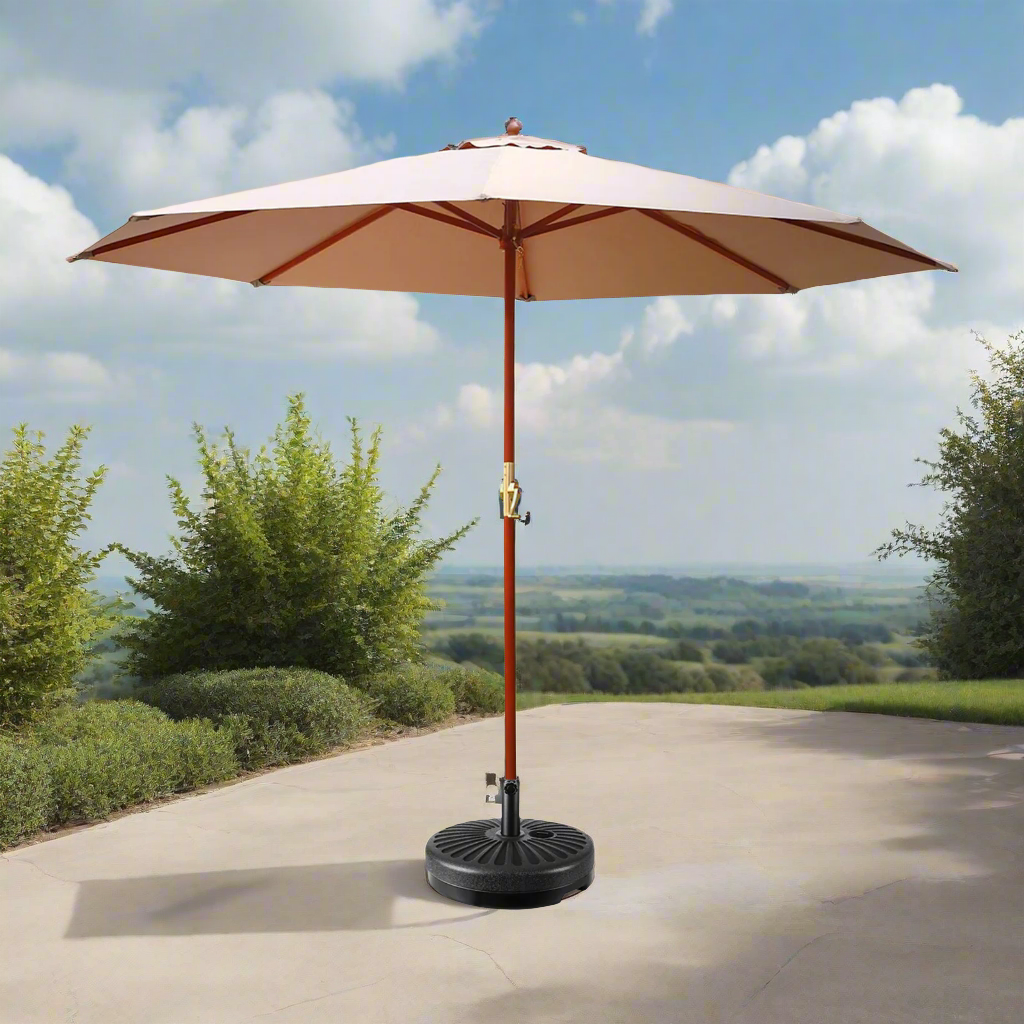 Instahut 3m Outdoor Umbrella w/Base Pole Umbrellas Garden Sun Stand Deck Beige