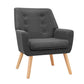 Audene Fabric Armchair Tufted Button Design - Charcoal