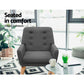 Audene Fabric Armchair Tufted Button Design - Charcoal