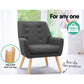 Audene Fabric Armchair Tufted Button Design - Charcoal