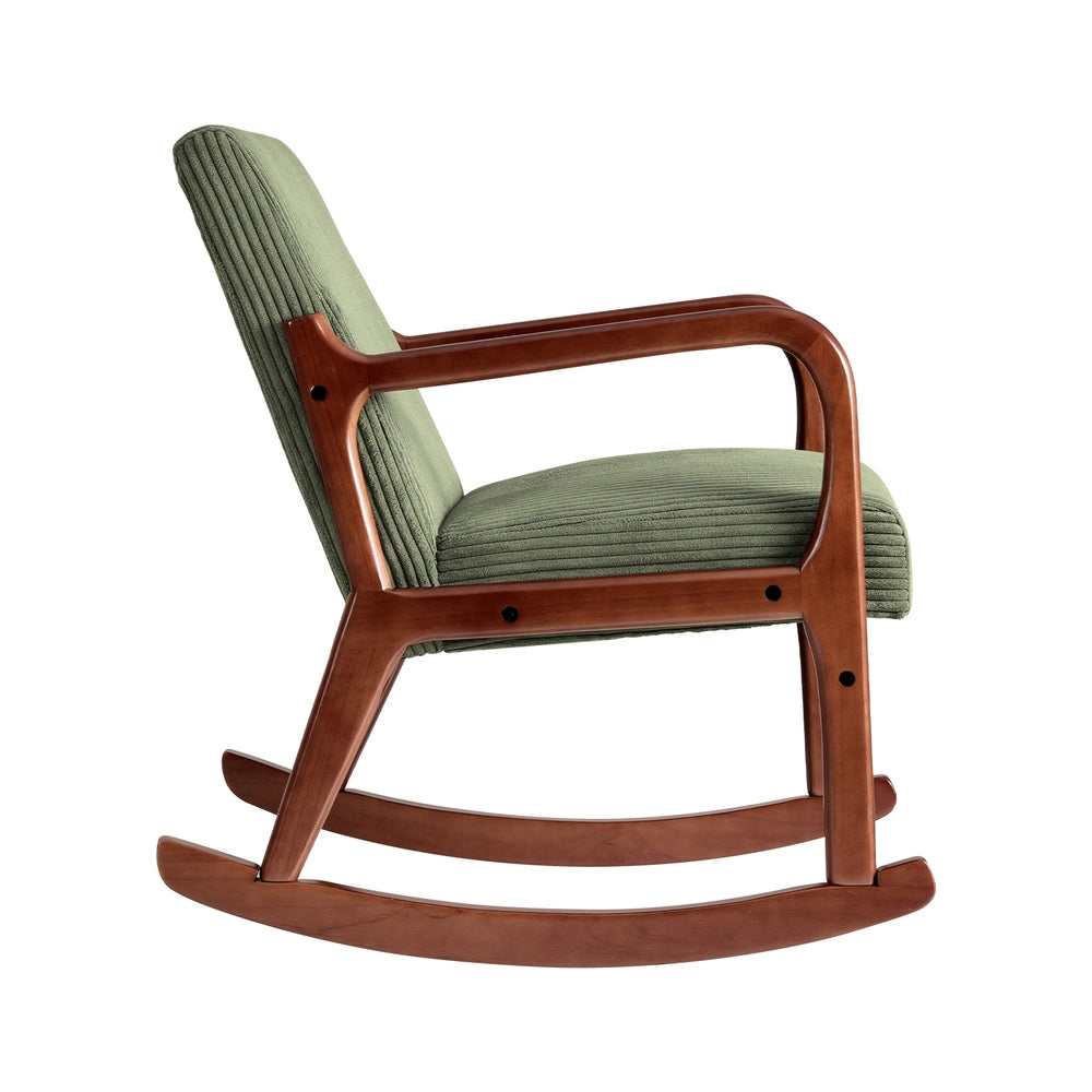 Mireille Rocking Armchair Nursing Chair - Corduroy Green