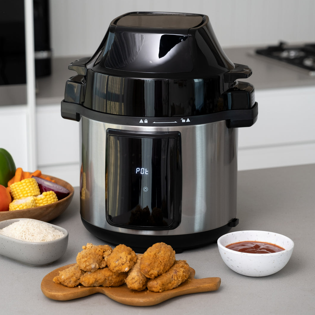 6L Air Fryer + Pressure Cooker (Silver) Kitchen Appliance