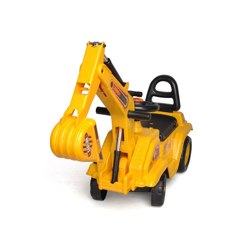 Ride-on Excavator with Dual Operation Levers to Scoop - Yellow