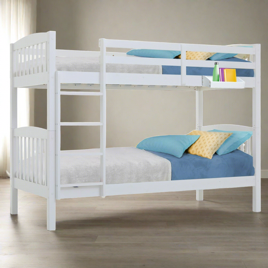 Maia Modular Slumber Wooden Kids Bunk Bed Frame - White Single