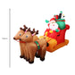 Santa and Reindeer Christmas Inflatable with LED Xmas Decor - 2.2M