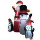 Santa Snowman and Penguin Greeting Christmas Inflatable with LED Xmas Decor - 1.8M