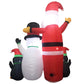 Santa Snowman and Penguin Greeting Christmas Inflatable with LED Xmas Decor - 1.8M