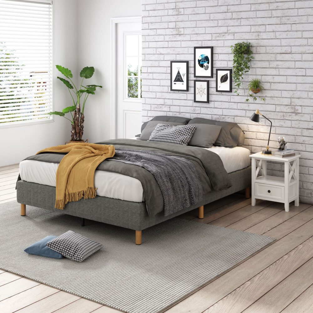 Bliss Ensemble Bed Base & Mattress Package with 34cm Mattress - Dark Grey King