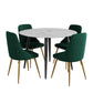 5-Piece Ermes Green Dining Table & Chair Set Velvet Bistro