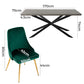 6-Piece Dario Green Dining Table & Chair Set Rectangular Velvet Banquet