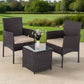 Tyler 2-Seater Delightful 3-Piece Outdoor Bistro Set - Black