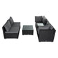 Quincy 4-Seater Modular Wicker Outdoor Lounge Set - Black