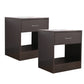 Set of 2 Sarnia Wooden Bedside Tables Nightstand - Black