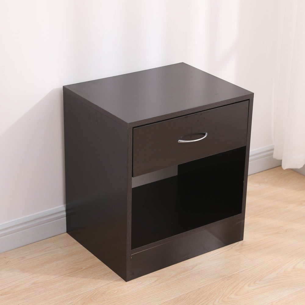 Set of 2 Sarnia Wooden Bedside Tables Nightstand - Black