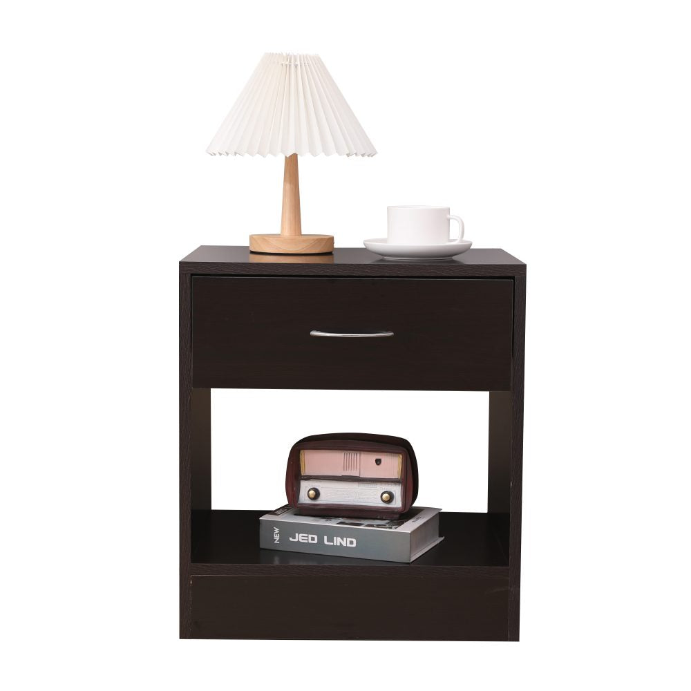 Set of 2 Sarnia Wooden Bedside Tables Nightstand - Black