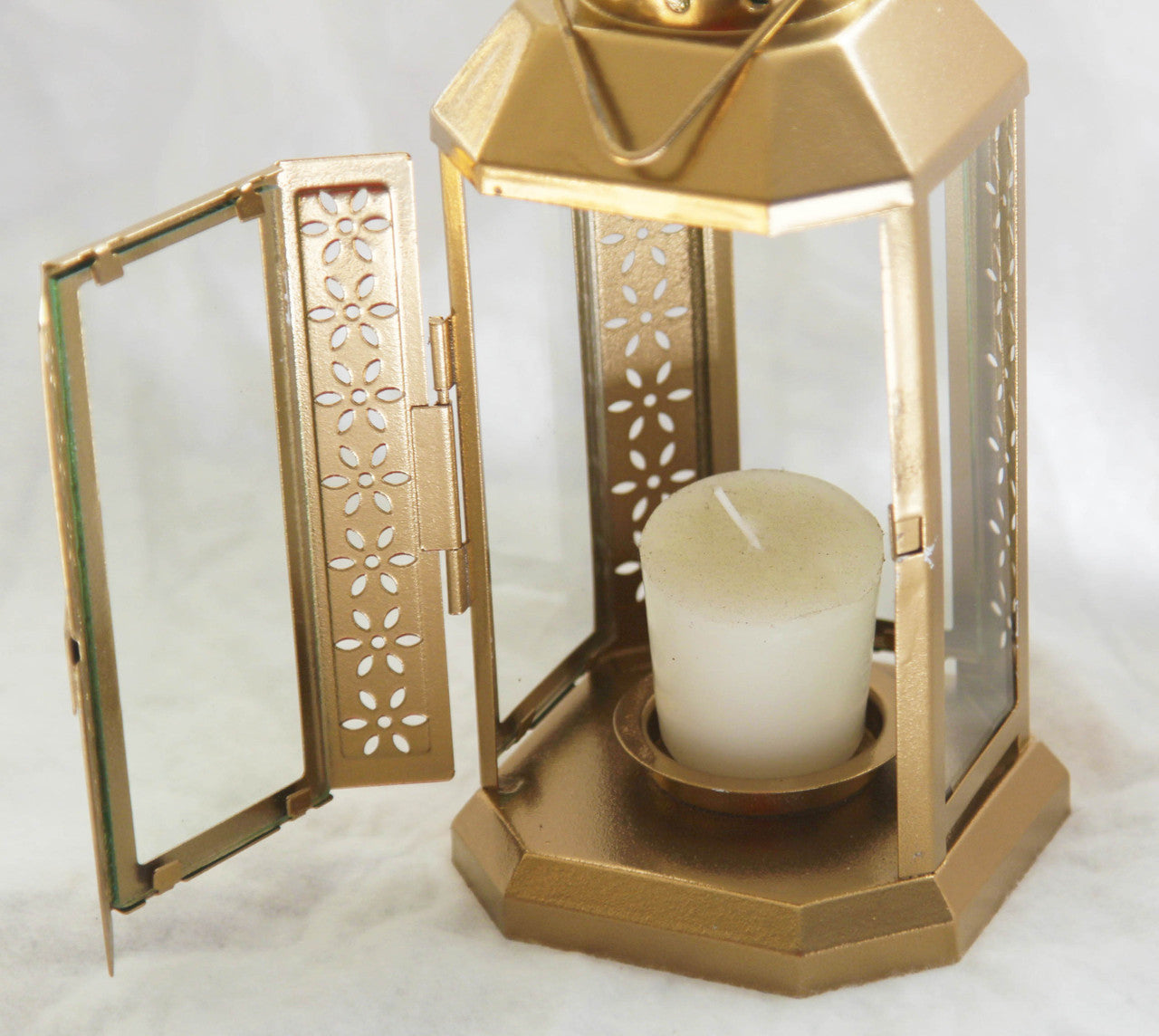 Gold Metal 21cm Tealight Candle Miners Lantern Summer Xmas Wedding Home Party Room Balcony Deck Decoration