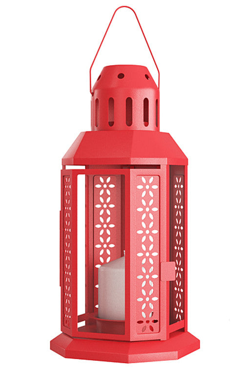 Red Metal 21cm Tealight Candle Miners Lantern Summer Xmas Wedding Home Party Room Balcony Deck Decoration 21cm Tealight Candle