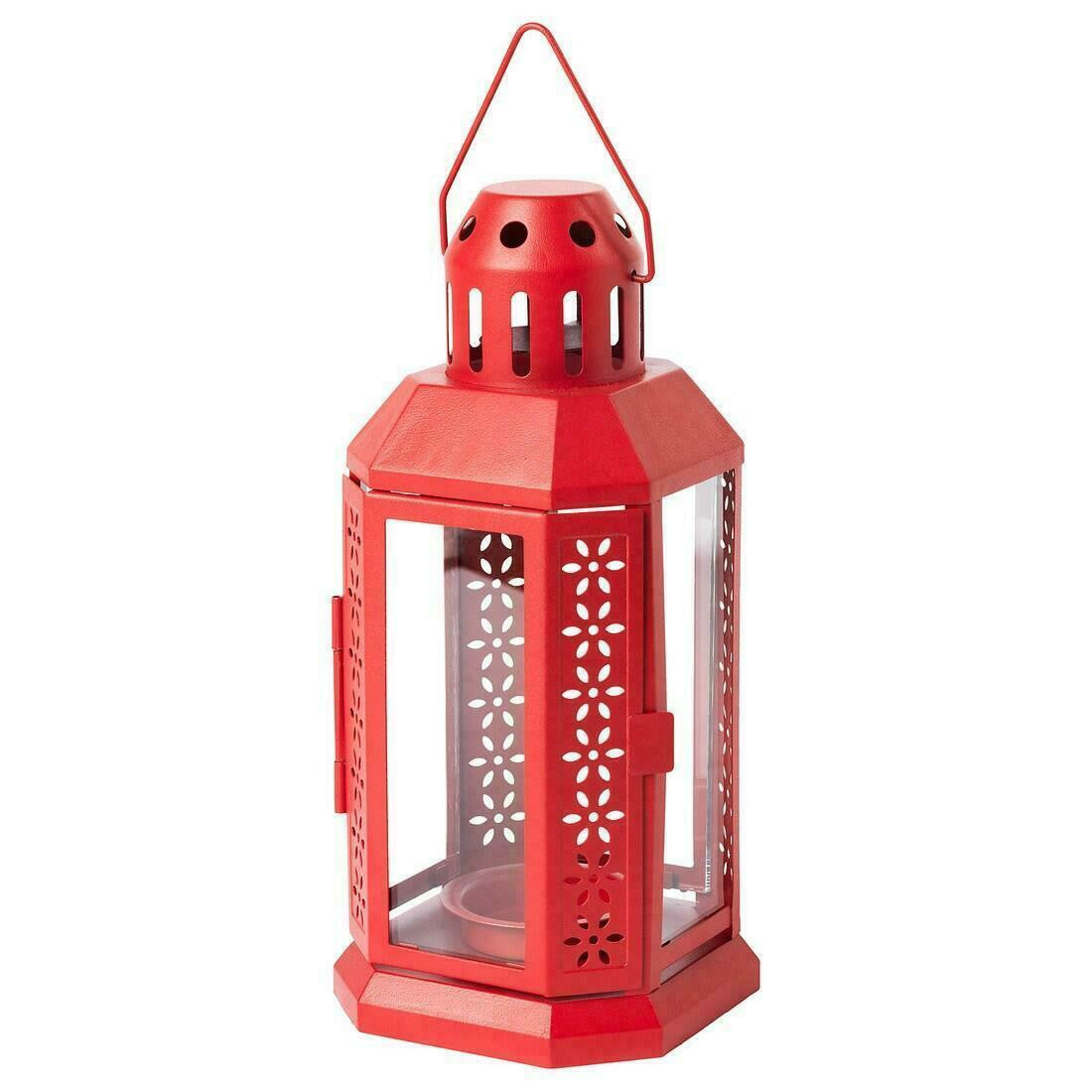 Red Metal 21cm Tealight Candle Miners Lantern Summer Xmas Wedding Home Party Room Balcony Deck Decoration 21cm Tealight Candle