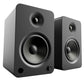 YU6 200W Powered Bookshelf Speakers with Bluetooth and Phono Preamp - Matte Black