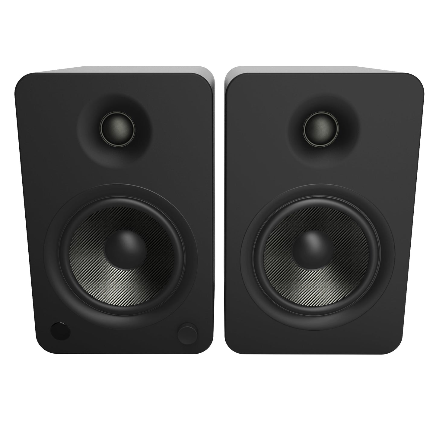 YU6 200W Powered Bookshelf Speakers with Bluetooth and Phono Preamp - Matte Black