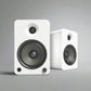 YU6 200W Powered Bookshelf Speakers with Bluetooth and Phono Preamp - Matte White