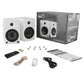 YU6 200W Powered Bookshelf Speakers with Bluetooth and Phono Preamp - Matte White