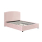 Camelia Bed Frame Upholstered High Headboard Velvet- Pink Queen