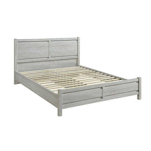 Evelyn Natural Wood MDF Bed Frame - White Ash Queen