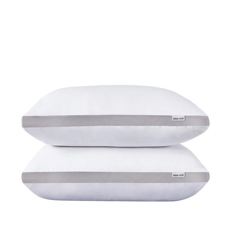 Set of 2 Bamboo Cooling Plush Down-Like Pillows - White