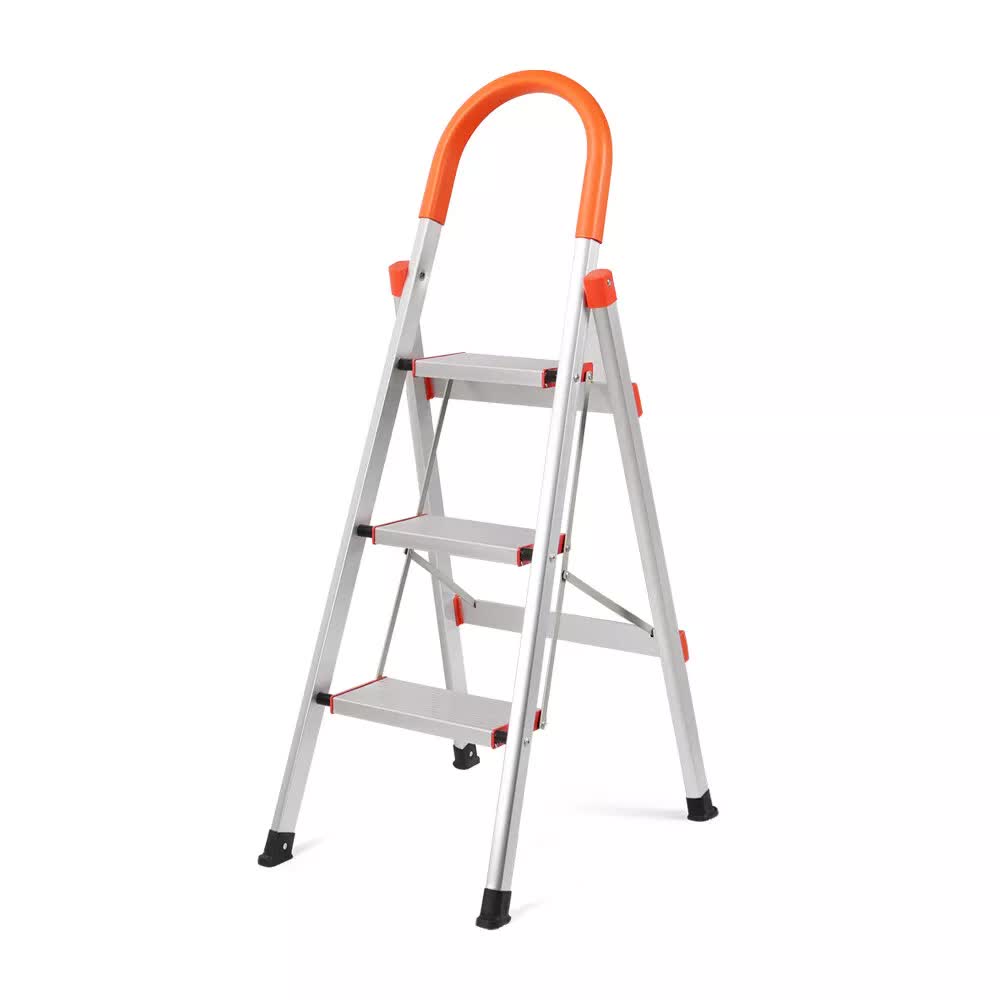 3 Step Ladder Multi-Purpose Household Office Foldable Non-Slip Aluminium