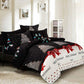 DOUBLE 3-Piece Christmas Quilt Duvet Cover Set - Black