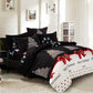 KING 3-Piece Christmas Quilt Duvet Cover Set - Black