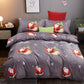 KING 3-Piece Christmas Quilt Duvet Cover Set - Grey