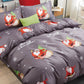 KING 3-Piece Christmas Quilt Duvet Cover Set - Grey