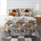 SUPER KING 3-Piece Christmas Quilt Duvet Cover Set - Grey & Gold