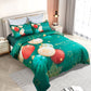 KING 3-Piece Christmas Quilt Duvet Cover Set - Green