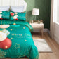 KING 3-Piece Christmas Quilt Duvet Cover Set - Green