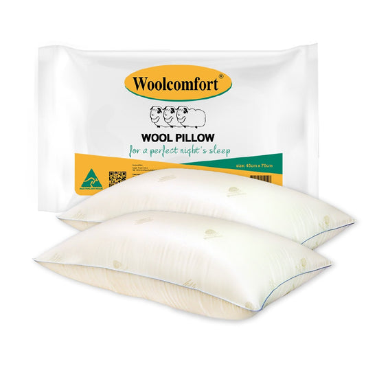 Set of 2 Natural Health Wool Pillow - White