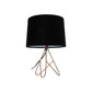 Metal Base Velvet Shade Table Lamp Copper - Black