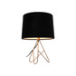 Metal Base Velvet Shade Table Lamp Copper - Black