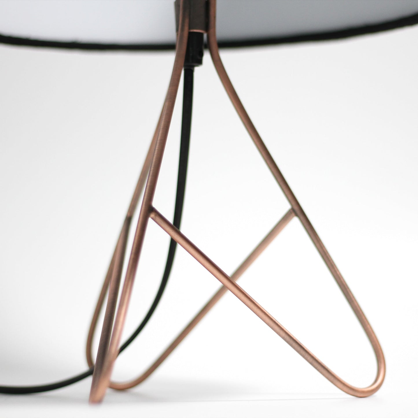 Metal Base Velvet Shade Table Lamp Copper - Black