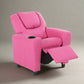 Pierce Kids Recliner Chair Sofa Children Lounge Couch PU Armchair - Pink