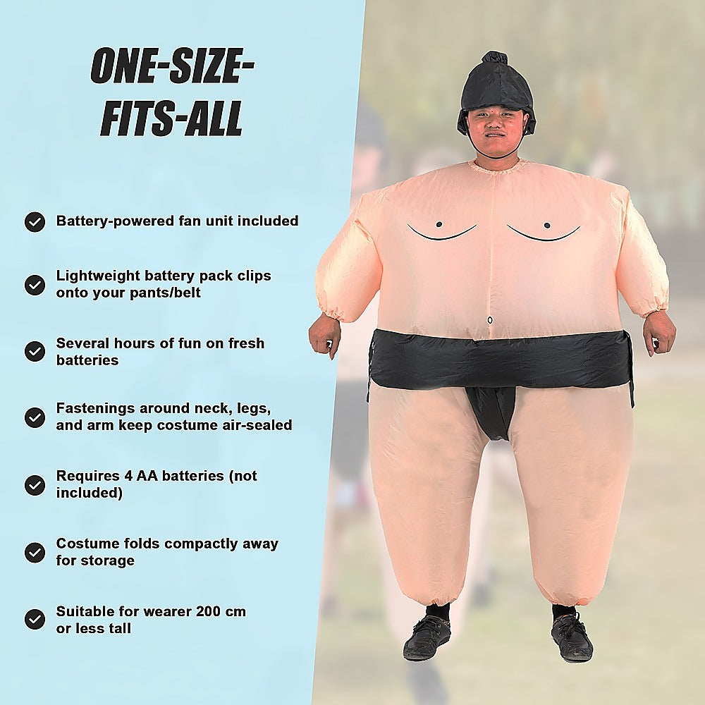 SUMO Fancy Dress Inflatable Suit - Fan Operated Costume