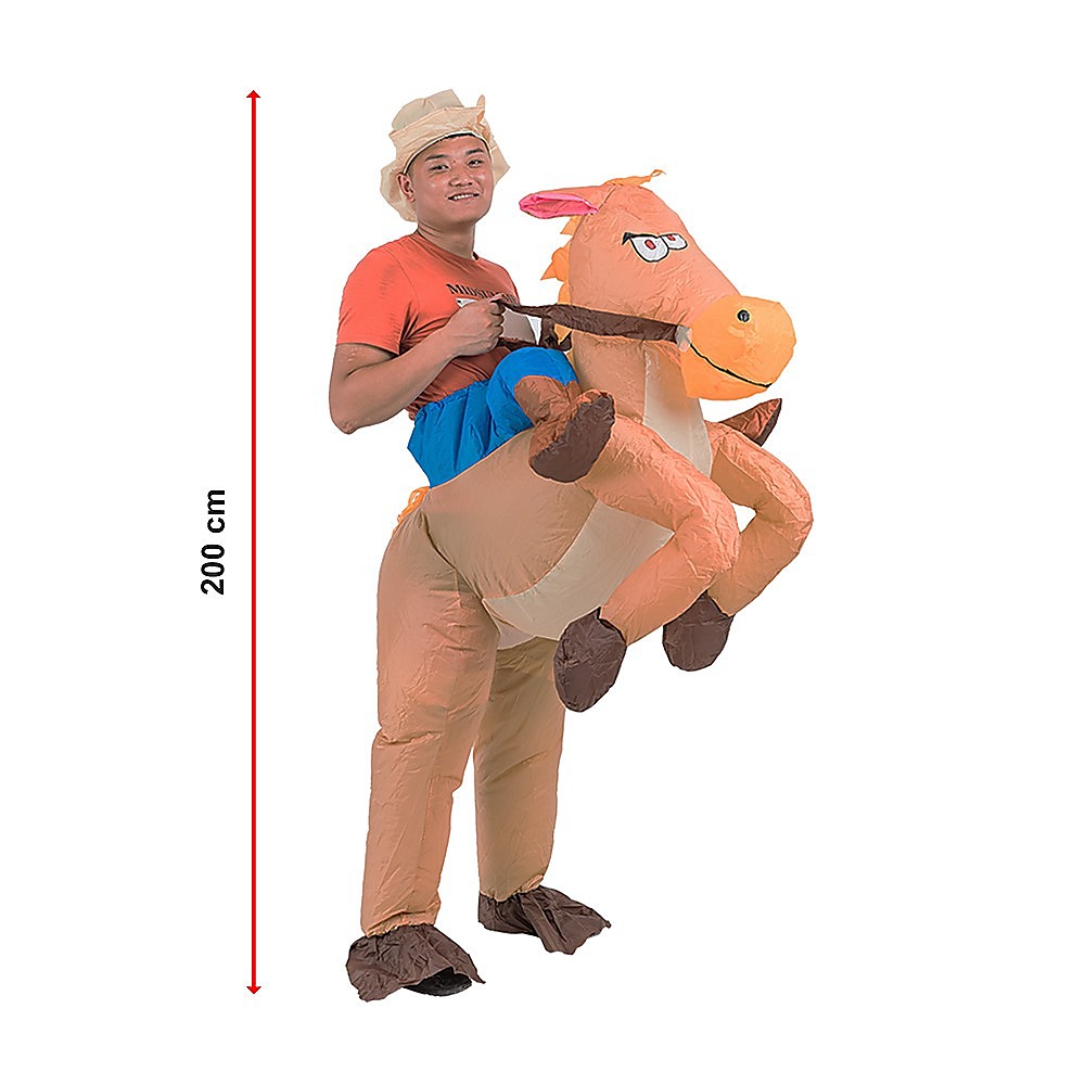 COWBOY Fancy Dress Inflatable Suit - Fan Operated Costume