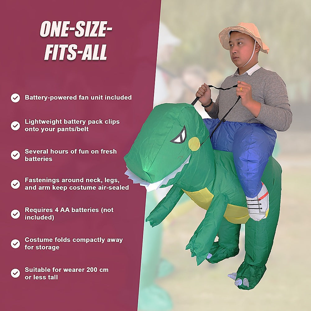 DINO Fancy Dress Inflatable Suit - Fan Operated Costume