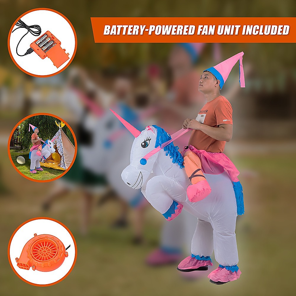 UNICORN Fancy Dress Inflatable Suit - Fan Operated Costume