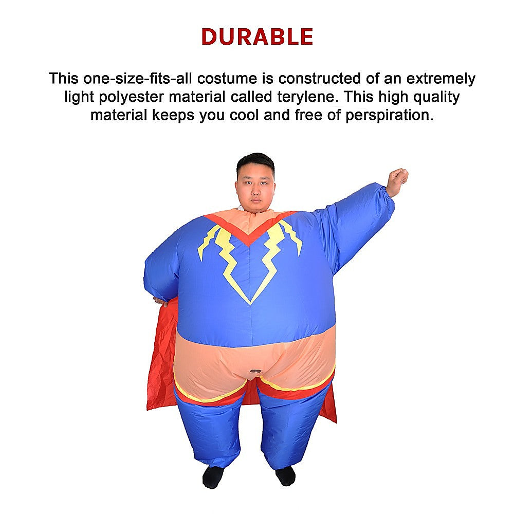 Super Hero Fancy Dress Inflatable Suit - Fan Operated Costume