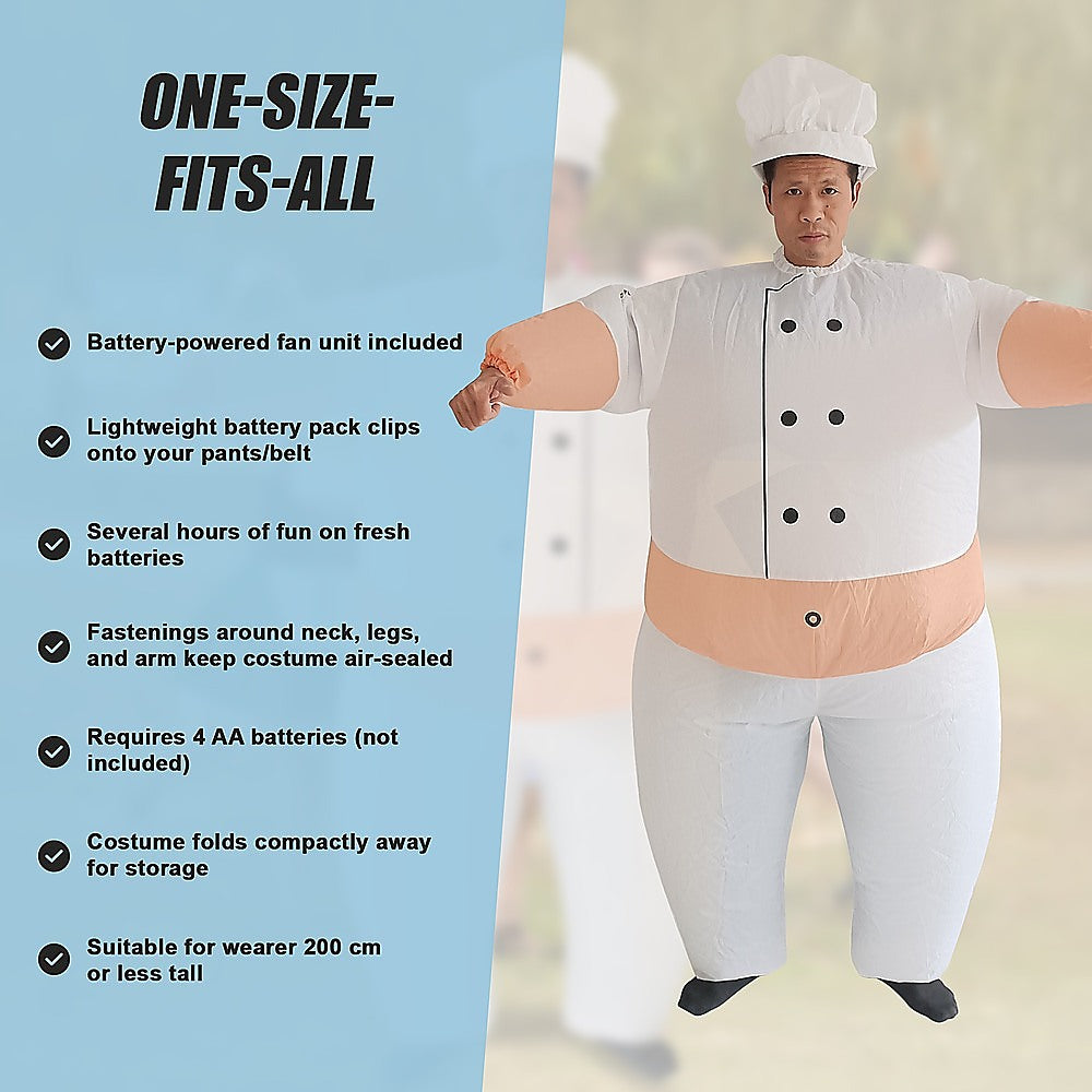 CHEF Fancy Dress Inflatable Suit - Fan Operated Costume